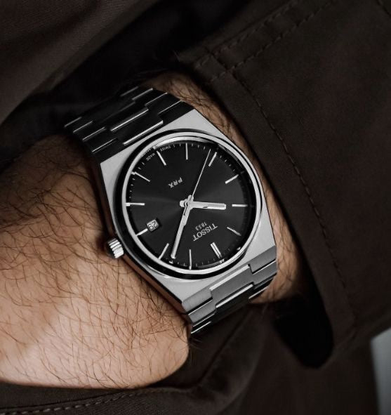 Tissot PRX T-Classic Stainless Steel Black Dial Japanese Quartz Mens Watch