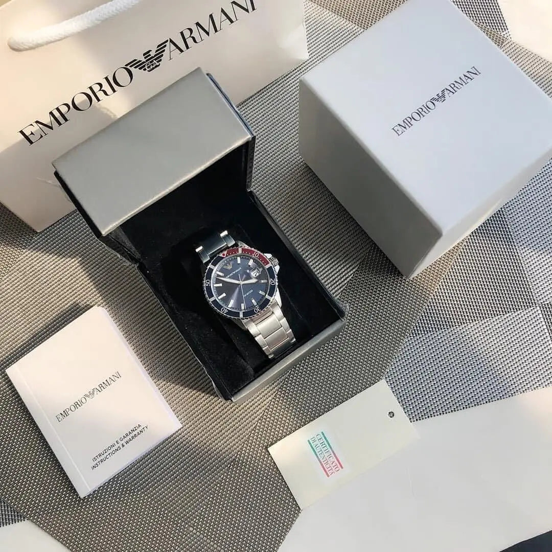 Emporio Armani Men’s Analog Dress Watch with Tachymeter & Date – 42mm