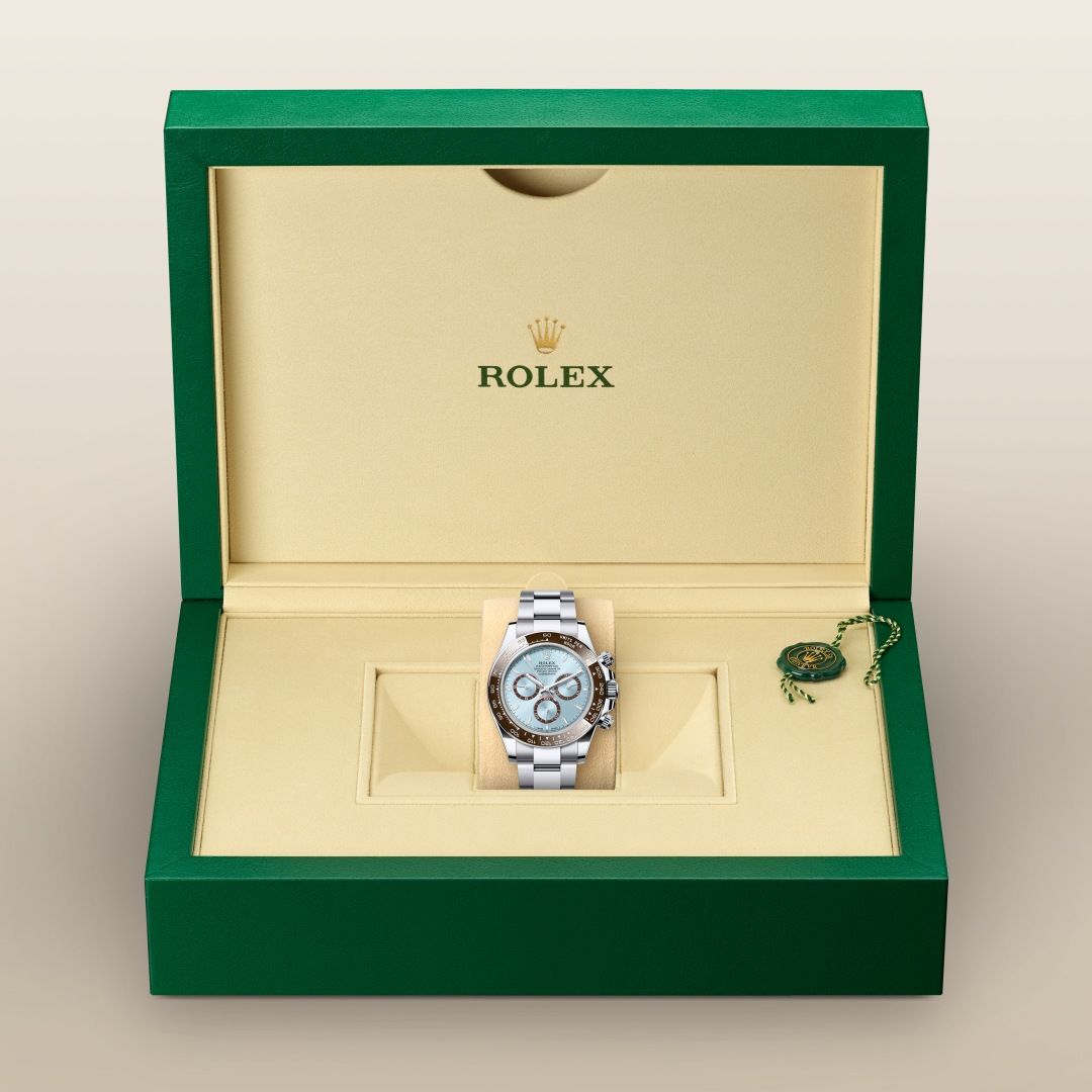Rolex Cosmograph Daytona Platinum Ice Blue Dial – Premium Watch for Men with Ceramic Ring Professional Racing Heritage Meets Timeless Luxury