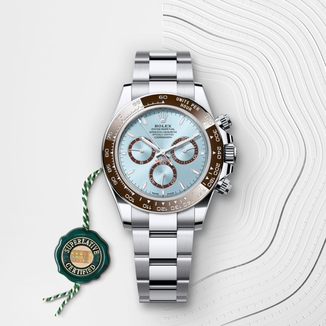 Rolex Cosmograph Daytona Platinum Ice Blue Dial – Premium Watch for Men with Ceramic Ring Professional Racing Heritage Meets Timeless Luxury