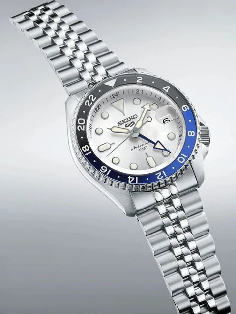 Seiko 5 Sports SKX GMT Sky Blue, Silver Cloud