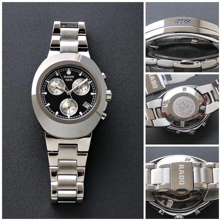 Rado Silver Chronograph Men's Watch with Black Dial