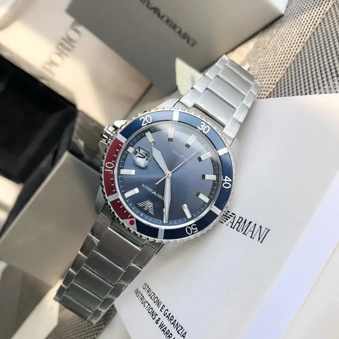 Emporio Armani Men’s Analog Dress Watch with Tachymeter & Date – 42mm